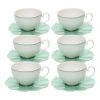 Budget ⌛ Salt&Pepper ECLECTIC 230ml 6pc Tea Cup and Saucer Set Green ⭐