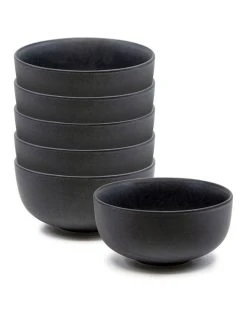 Discount ✔️ Salt&Pepper Hue 12cm Set of 6 Rice Bowl Black 😍