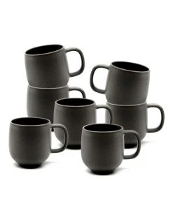 Outlet 🎉 Salt&Pepper Hue 380ml Set of 6 Mug Black ✨ -Savor Home Store 781937200 2 720x928