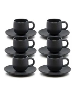Outlet 👏 Salt&Pepper Hue Espresso Cup and Saucer Set 85ml/12cm - Black - Set of 6 😍 3 Outlet 👏 Salt&Pepper Hue Espresso Cup and Saucer Set 85ml/12cm - Black - Set of 6 😍 -Savor Home Store 781937380 2 720x928