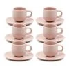New 🌟 Salt&Pepper Hue Espresso Cup and Saucer Set 85ml/12cm - Pink - Set of 6 🎁