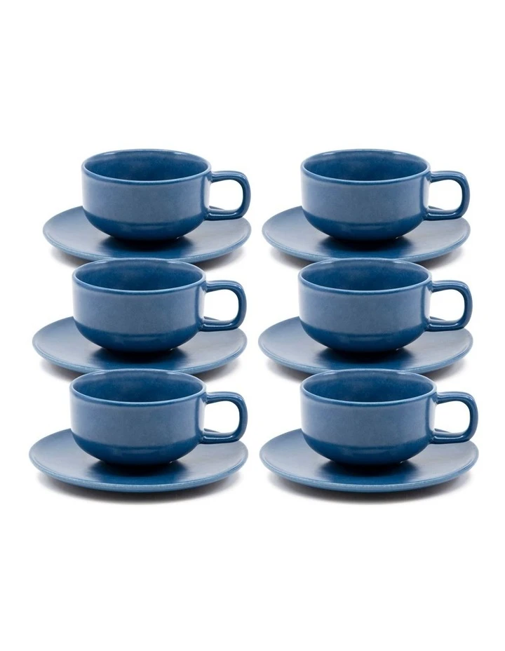 Cheap β Salt&Pepper Hue Tea Cup and Saucer Set 200ml/15.5cm - Blue - Set of 6 π― 1 Cheap β Salt&Pepper Hue Tea Cup and Saucer Set 200ml/15.5cm - Blue - Set of 6 π―