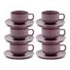 Best reviews of ✔️ Salt&Pepper Hue Tea Cup and Saucer Set 200ml/15.5cm - Purple - Set of 6 🌟