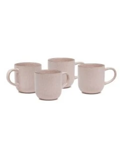 Deals ⌛ Salt&Pepper Hana 4 Piece 300ml Mug Set Pink 🎁