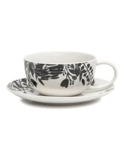 Buy ❤️ Salt&Pepper Neri 250ml/15cm Tea Cup & Saucer Set Black/White ✨