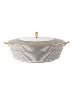 Discount 🥰 Wedgwood Anthemion Grey Covered Vegetable Dish 👍