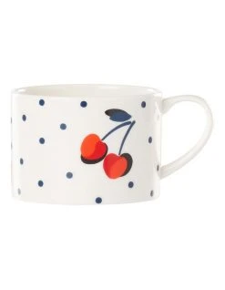 New 🥰 Kate spade new york Vintage Cherry Dot Weekend Mug 380ml ✔️