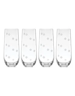 Best deal 🧨 Kate spade new york Spade Clover Set of 4 Stemless Flute ⭐