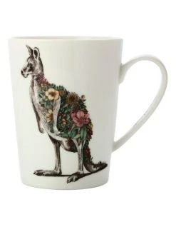 Hot Sale 🧨 Maxwell & Williams Marini Ferlazzo Australian Families Tall Kangaroo 450ml Mug Gift Boxed White ⭐