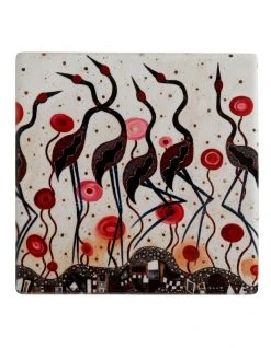 Promo ๐ Maxwell & Williams Melanie Hava Jugaig-Bana-Wabu Ceramic 10cm Brolgas Square Coaster ๐