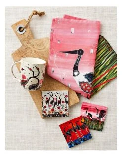 Outlet 🎉 Maxwell & Williams Melanie Hava Jugaig-Bana-Wabu Ceramic 10cm Jabirus Square Coaster 🎁 -Savor Home Store 789632380 2 720x928