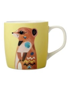 Hot Sale 🌟 Maxwell & Williams Pete Cromer Wildlife 375ml Meerkat Mug Gift Boxed Light Yellow 🔔