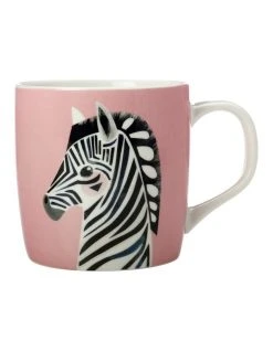 Buy 💯 Maxwell & Williams Pete Cromer Wildlife 375ml Zebra Mug Gift Boxed Pale Pink ⭐