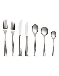 Coupon ⌛ Maxwell & Williams Wayland Hammered 42 Piece Cutlery Set Silver ✨