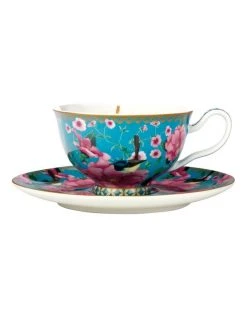 Best Sale ❤️ Maxwell & Williams Teas & C's Silk Road 200ml Gift Boxed Footed Cup & Saucer Set Aqua ❤️