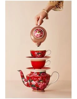Flash Sale 😀 Maxwell & Williams Teas & C's Silk Road 380ml Teapot Tea for One with Infuser Red 😍 -Savor Home Store 790818130 5 720x928