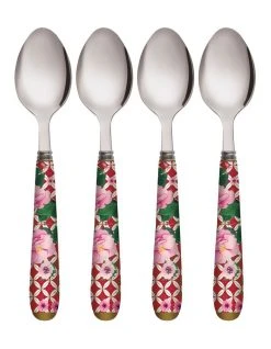 Promo ✔️ Maxwell & Williams Teas & C's Silk Road Set of 4 Teaspoon Red 🔔