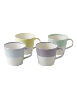Budget ✔️ Royal Doulton 1815 Tapas 400ml Set of 4 Mugs Assorted Cool Colours 🌟