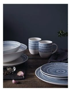 New ⌛ Royal Doulton Ellen DeGeneres 28cm Chevron Plate White/Dark Blue ⌛ -Savor Home Store 797702680 2 720x928