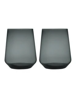Coupon 🎉 IITTALA Set of 2 350ml Essence Tumbler Dark Grey 🌟