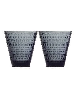 Outlet ✔️ IITTALA Kastehelmi Set of 2 Tumbler Dark Grey 😉