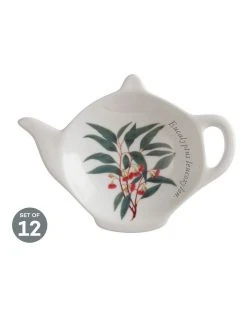 Promo ❤️ Maxwell & Williams Royal Botanic Gardens Tea Bag Tidy Flowering Gum Set of 12 💯