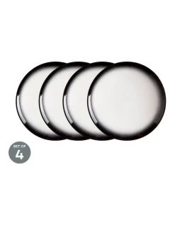 New 🔔 Maxwell & Williams Caviar Granite Coupe Plate 20cm Set of 4 🔔