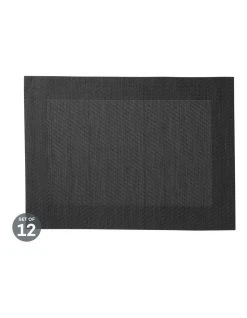 Best Pirce 🎉 Maxwell & Williams Placemat Wide Border 45x30cm Charcoal Set of 12 ✔️