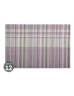 Promo 👍 Maxwell & Williams Placemat 45x30cm Woven Aubergine Set of 12 😍