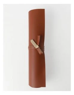 Discount 🌟 Vue Leather Look Table Runner - Brick 🧨 -Savor Home Store 802025110 4 720x928