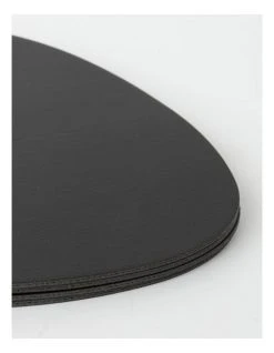 Budget ⌛ Vue Leather-look Coaster Set of 4 - Black ✨ -Savor Home Store 802025290 3 720x928