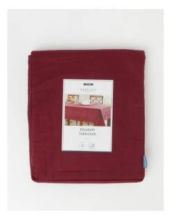 Outlet 💯 Heritage Elizabeth Hemstitch Tablecloth Berry ✨ -Savor Home Store 802173700 3 720x928