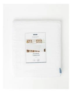 Best deal 😀 Heritage Elizabeth Hemstitch Tablecloth In White 🥰 -Savor Home Store 802173880 3 720x928