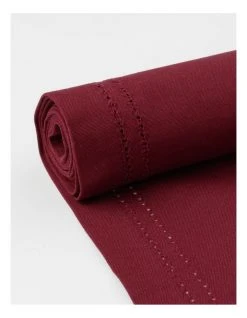Hot Sale 😉 Heritage Elizabeth Hemstitch Table Runner in Berry 😉 -Savor Home Store 802173970 3 720x928