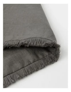 Hot Sale ⌛ Australian House & Garden Fringed Linen Placemat Dark Stone 🔥 -Savor Home Store 804349810 3 720x928