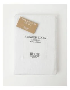 Coupon 😍 Australian House & Garden Fringed Linen Tablecloth in White 🥰