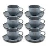 New ✨ Salt&Pepper HITCH Tea Cup and Saucer Set - 220ml/15cm - Set of 6 🤩