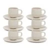 Budget ✨ Salt&Pepper HUE Espresso Cup and Saucer Set - 85ml/12cm - Stone - Set of 6 ❤️