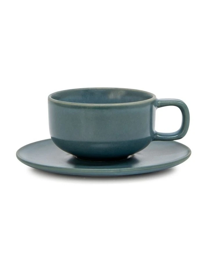 Promo 🤩 Salt&Pepper Hue Tea Cup & Saucer - 200ml - Sage - Set of 6 👏 2 Promo 🤩 Salt&Pepper Hue Tea Cup & Saucer - 200ml - Sage - Set of 6 👏 - Image 2