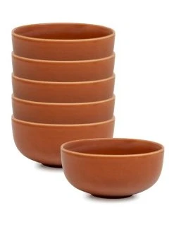 Flash Sale 😀 Salt&Pepper Hue Rice Bowl - Rust - Set of 6 - 12cm 🤩