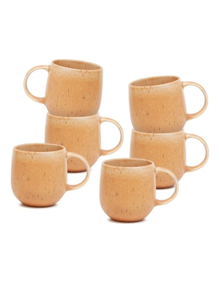 Outlet ✨ Salt&Pepper Naoko Mug - 380ml - Orange - Set of 6 ⭐ 1 Outlet ✨ Salt&Pepper Naoko Mug - 380ml - Orange - Set of 6 ⭐