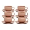 Promo 😉 Salt&Pepper Hue Tea Cup & Saucer - 200ml - Blush - Set of 6 🎁