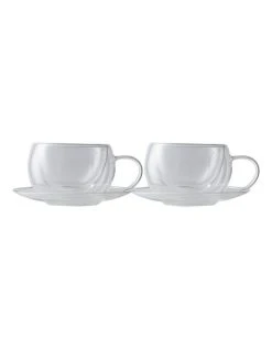 Hot Sale 🌟 Maxwell & Williams Blend Set of 2 270ml Double Wall Cup & Saucer 🔔