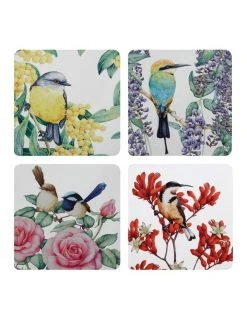 Best Sale ❤️ Maxwell & Williams Royal Botanic Gardens Garden Friends Set of 4 10.5cm Cork Back Coaster 🥰