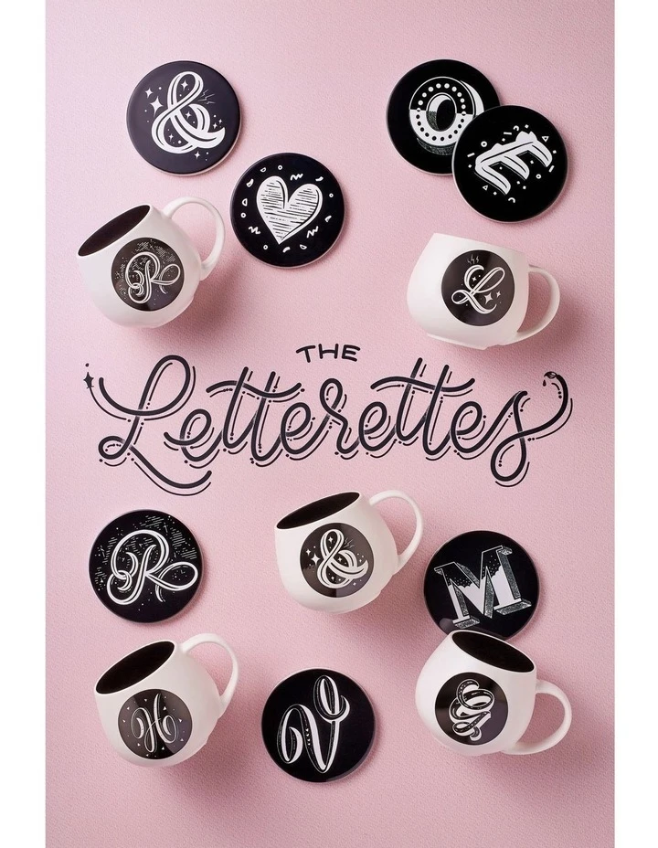 Wholesale ✨ Maxwell & Williams The Letterettes Ceramic 10.5cm B Gift Boxed Round Coaster Black 🤩 2 Wholesale ✨ Maxwell & Williams The Letterettes Ceramic 10.5cm B Gift Boxed Round Coaster Black 🤩 - Image 2