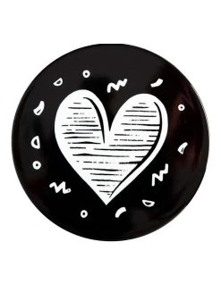 Best Sale 🔥 Maxwell & Williams The Letterettes Ceramic 10.5cm Heart Gift Boxed Round Coaster Black 🎉