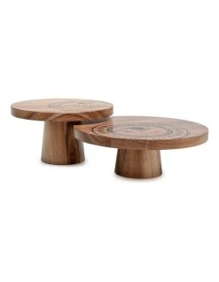 Wholesale ๐ฏ Salt&Pepper Fromage Set Of 2 Serving Stands Natural ๐