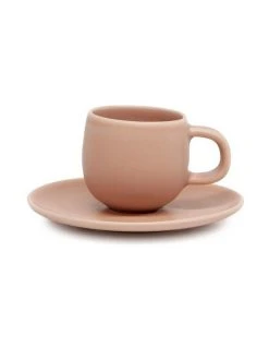 Outlet 👍 Salt&Pepper Hue Espresso 85ml Cup & Saucer Set Blush Pink 😉