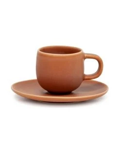 Deals ✔️ Salt&Pepper Hue Espresso 85ml Cup & Saucer Set Rust ⭐