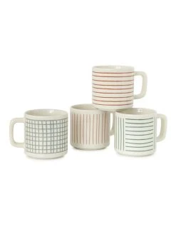 Wholesale 😉 Salt&Pepper Nata Mug - 350ml - Set Of 4 ⭐